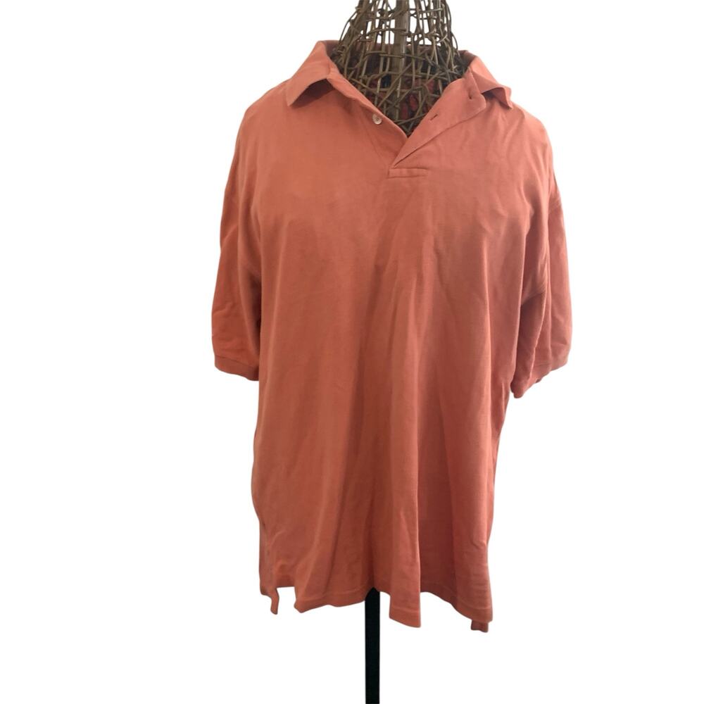 GAP Men’s Polo Shirt – Size L – Rust/Coral – 100% Cotton – Casual Short Sleeve
